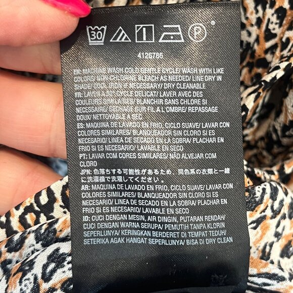 Volcom 1 Minute More Leopard Print Fitted Button Down Mini Dress with pockets XS - Picture 10 of 12